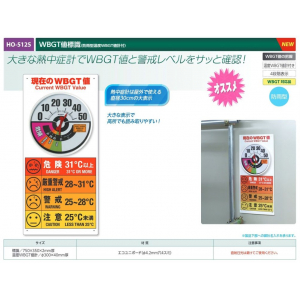 【夏季商品】　ユニット　HO-5125　WBGT値標識(防雨型湿度WBGT値計付)